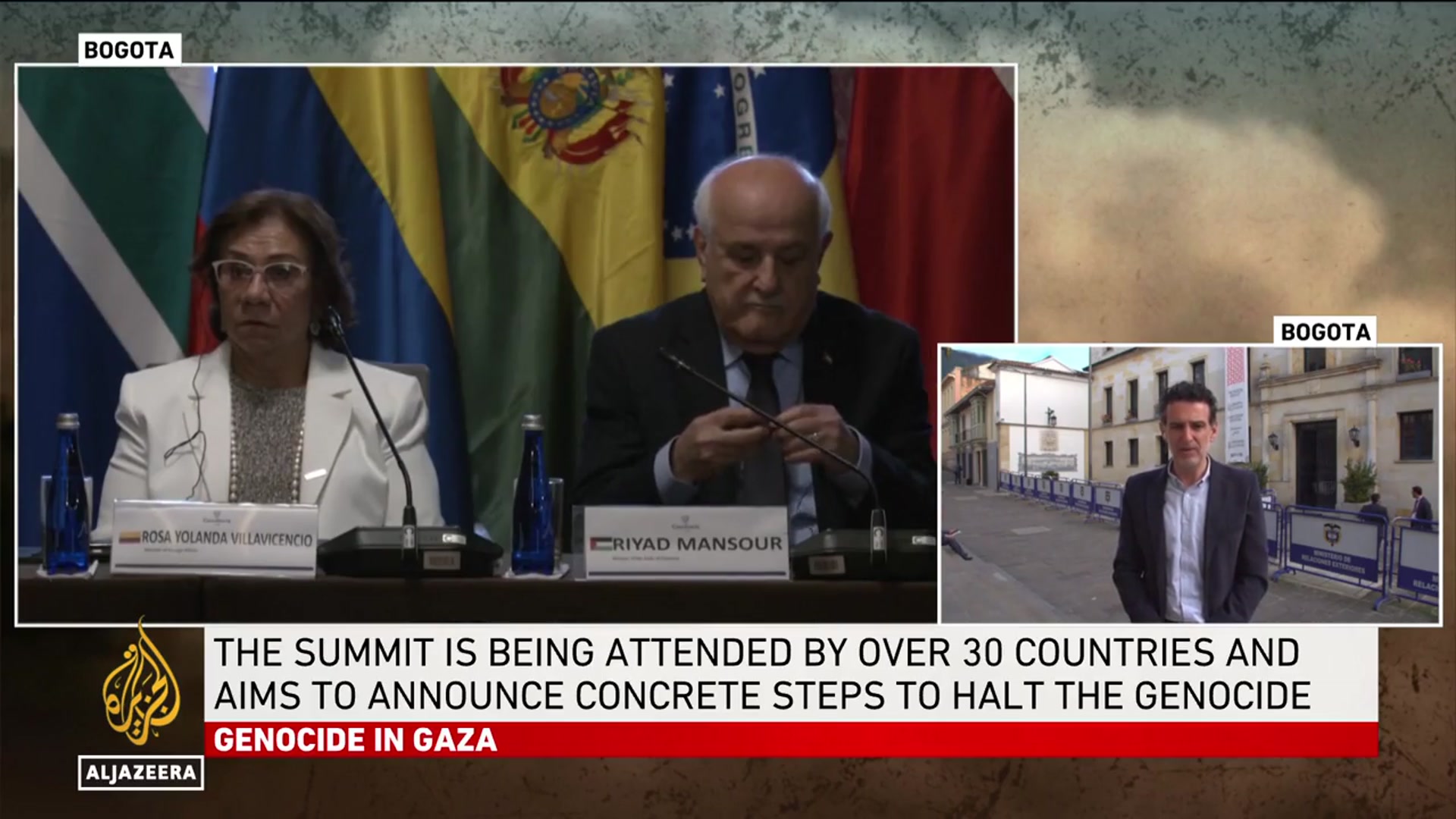 'Video thumbnail for Colombia & South Africa co-host summit to halt Israel’s war on Gaza'