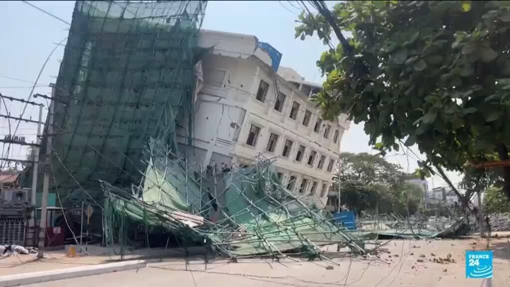 Video thumbnail for Myanmar declares week of national mourning as quake deaths climb past 2,700