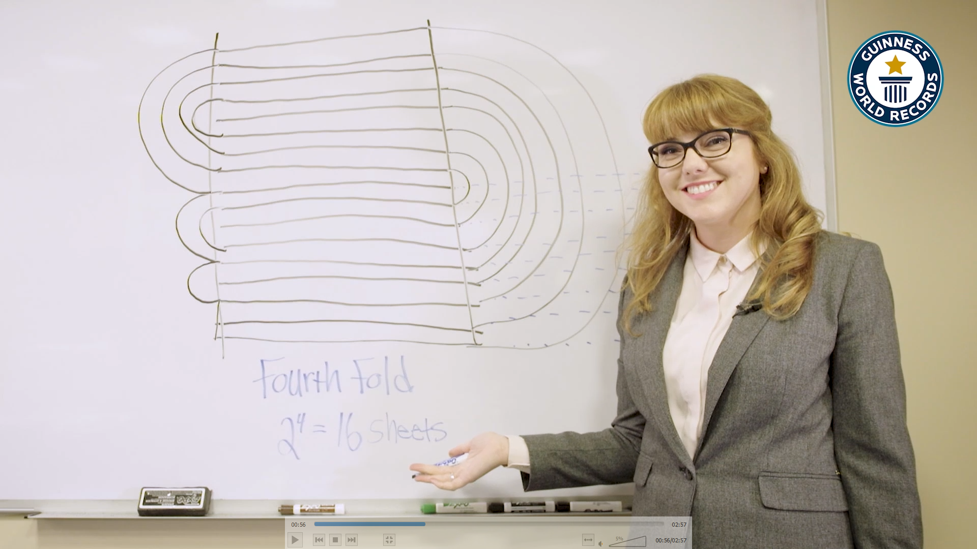'Video thumbnail for Britney Gallivan's Record-Breaking Paper Folding Feat'