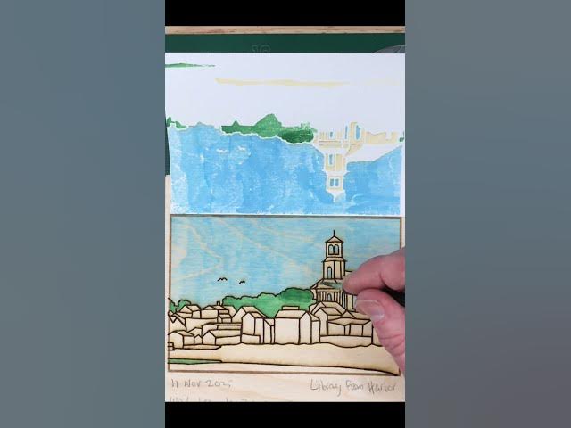 Video thumbnail for Painting Provincetown's Waterfront 🎨 Wood Block Print ⏰ Time Lapse
