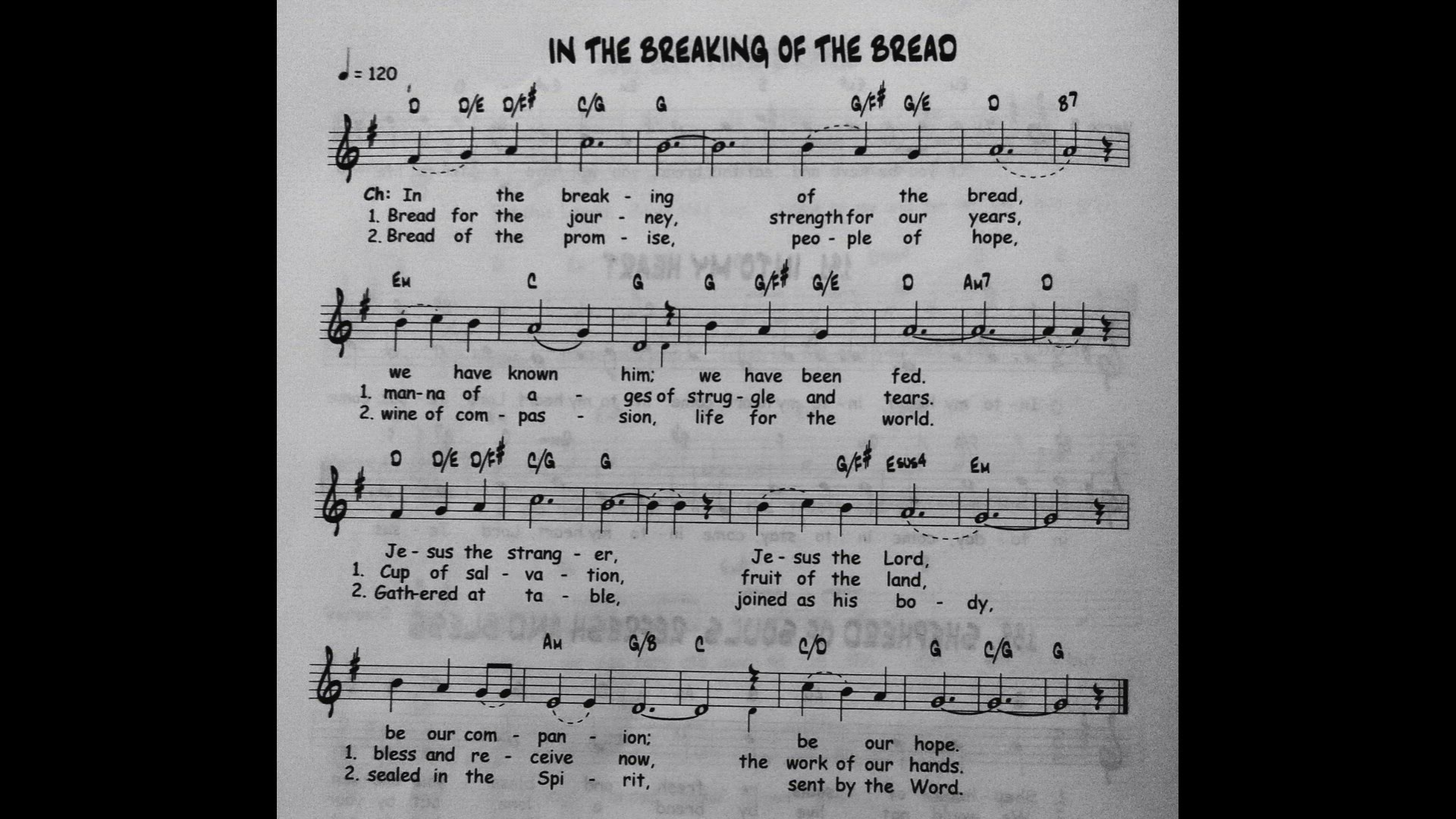 'Video thumbnail for In The Breaking Of The Bread - Catholic Mass Song Sheet Music'