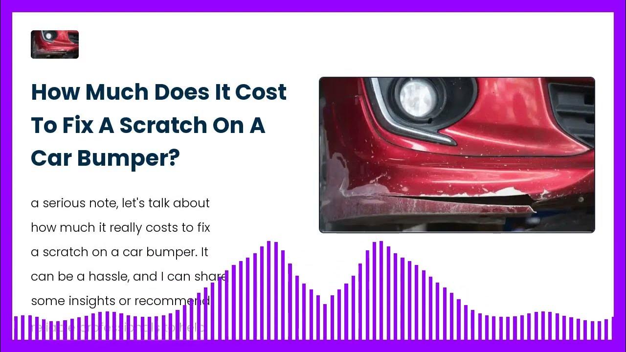 Video thumbnail for :🚗 How Much to Fix a Scratch on a Car Bumper? | Costs & DIY Tips! 🛠️