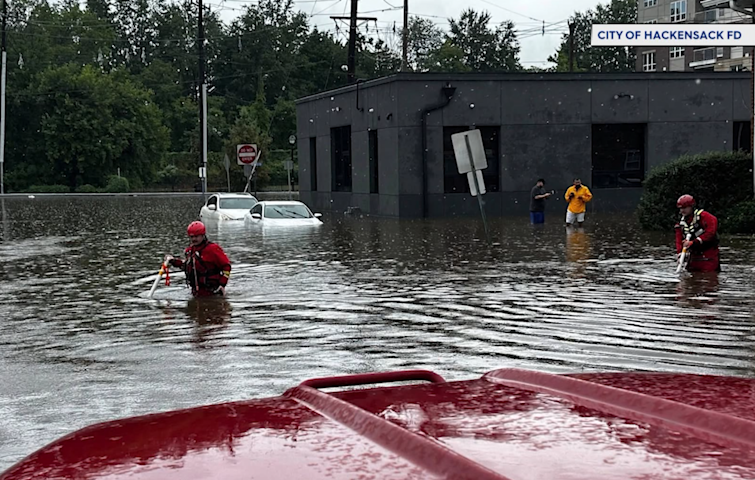 Video thumbnail for Hackensack firefighters respond to numerous calls during Sunday flooding
