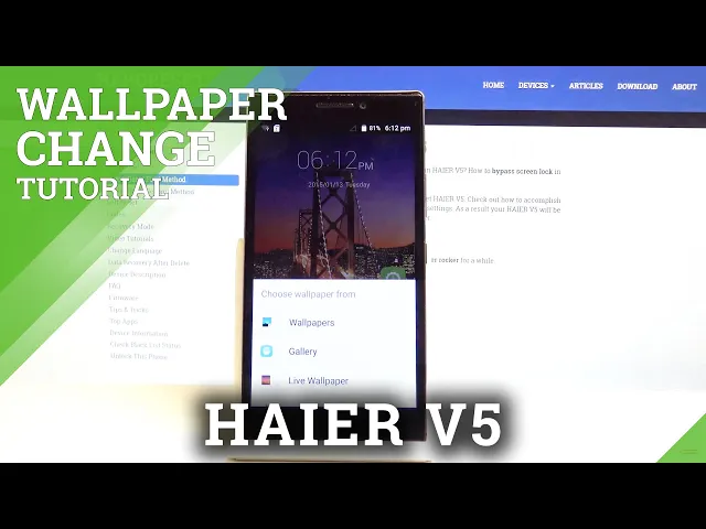 Video thumbnail for How to Change Wallpaper in HAIER V5 - Set Up Wallpaper