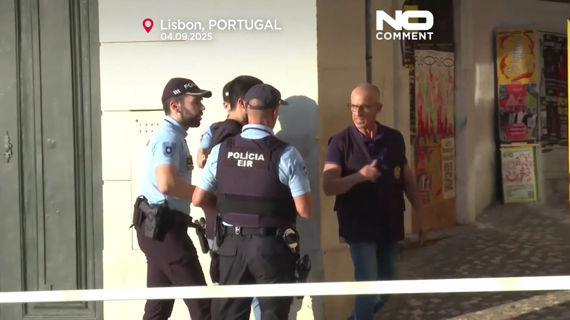 'Video thumbnail for Investigators examine Lisbon funicular wreckage following deadly crash'