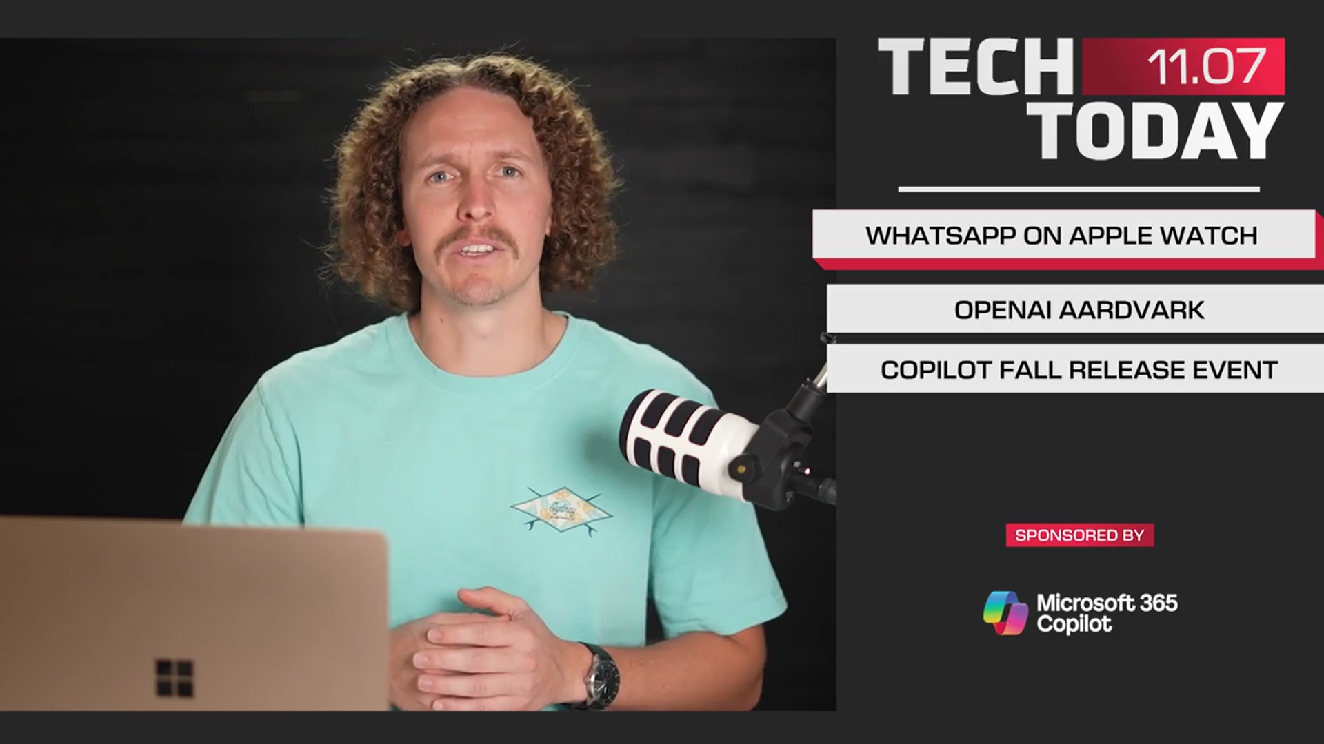 'Video thumbnail for WhatsApp on Apple Watch, OpenAI Unveils Agentic Security Tool, Microsoft Copilot Releases New AI Pal | Tech Today'