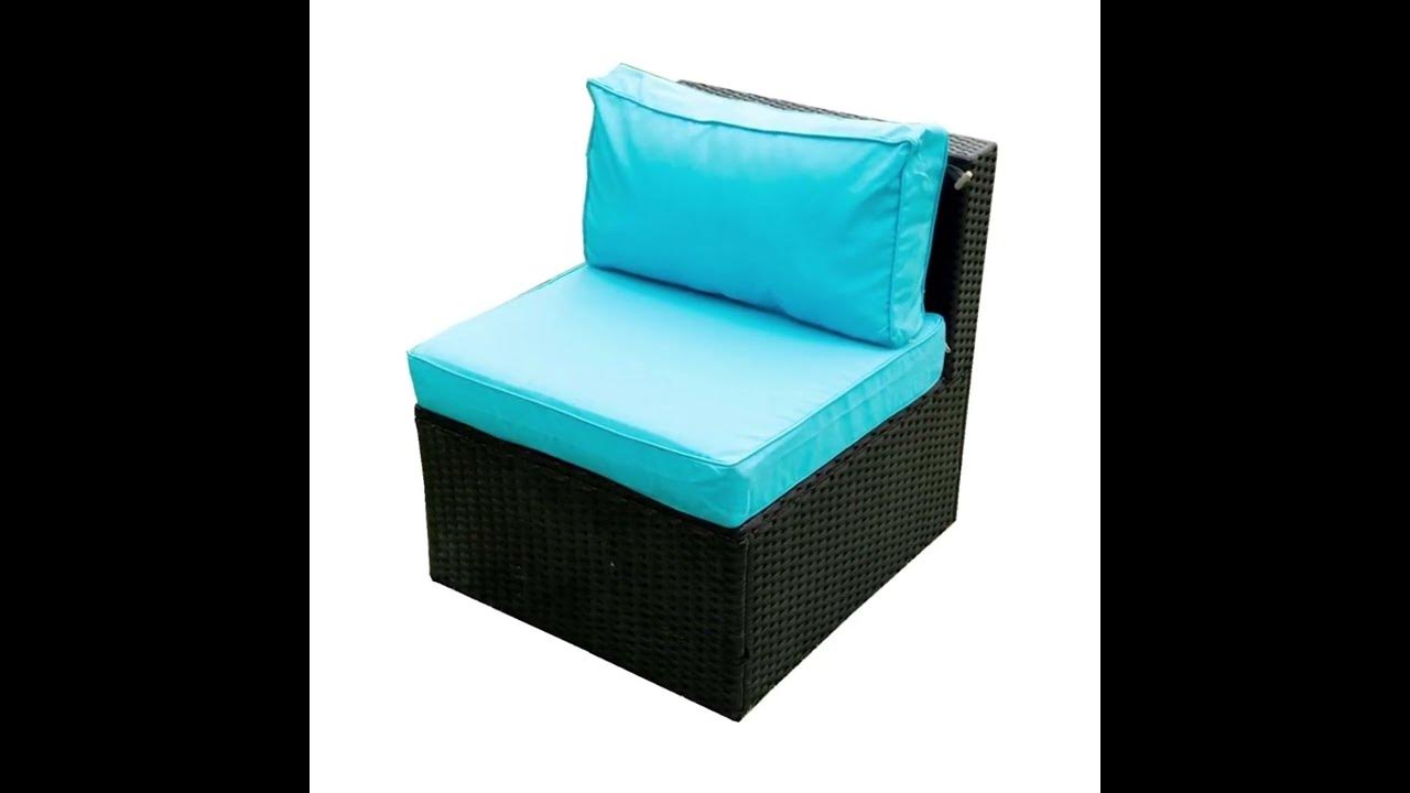 Video thumbnail for Rattan Patio Furniture Set Wicker Sofa Cushioned Sectional Furniture Set Garden Patio Sofa Set 5...