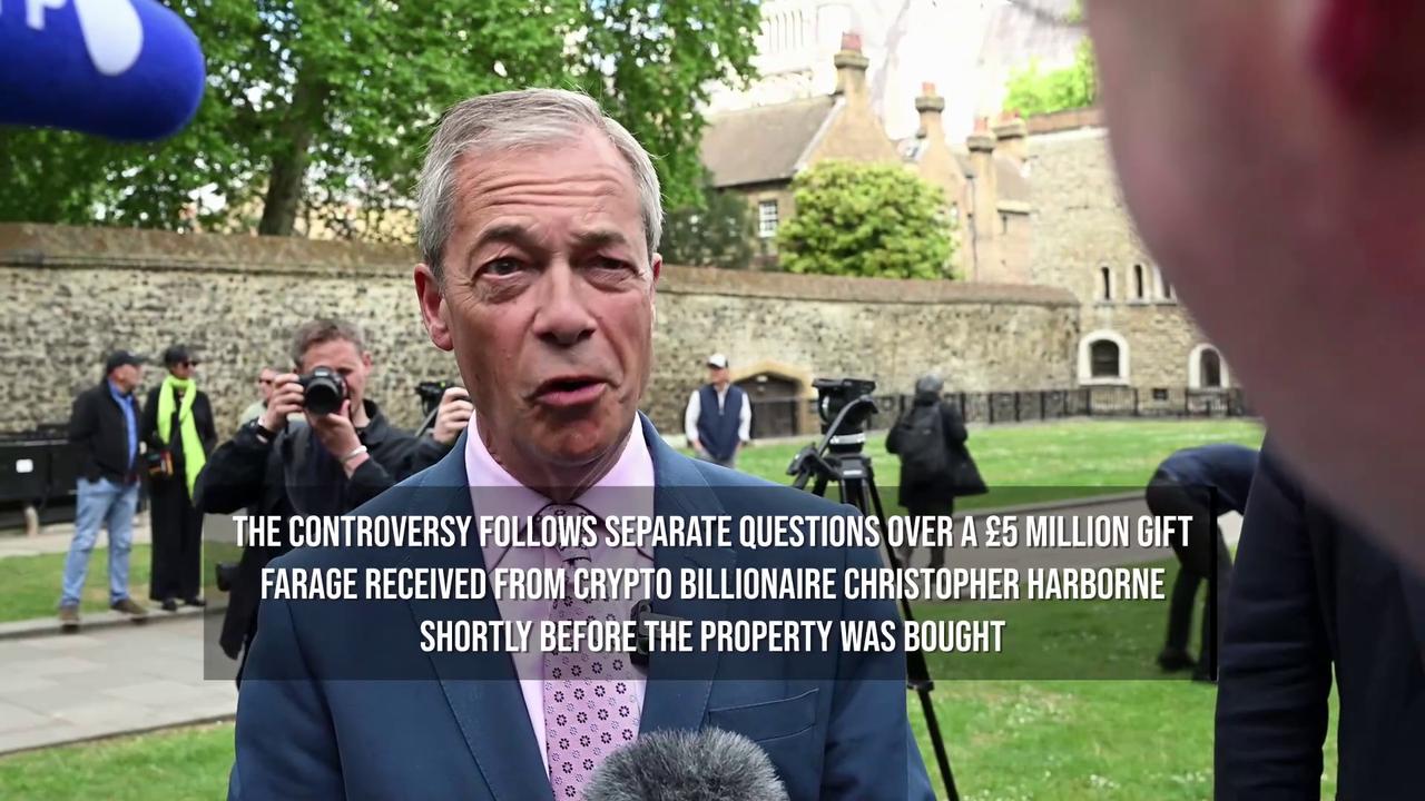Video thumbnail for Farage Faces Fresh Questions Over Funding Of £1.4m Home.
