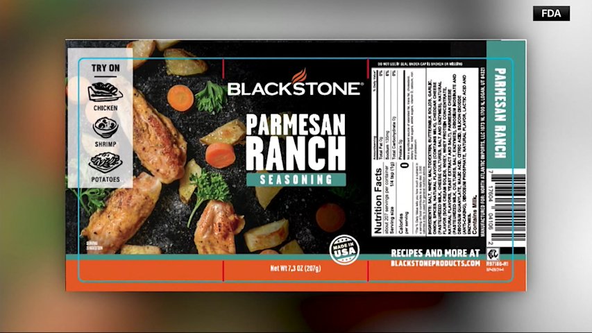 Video thumbnail for Blackstone recalls some parmesan ranch seasoning due to salmonella risk