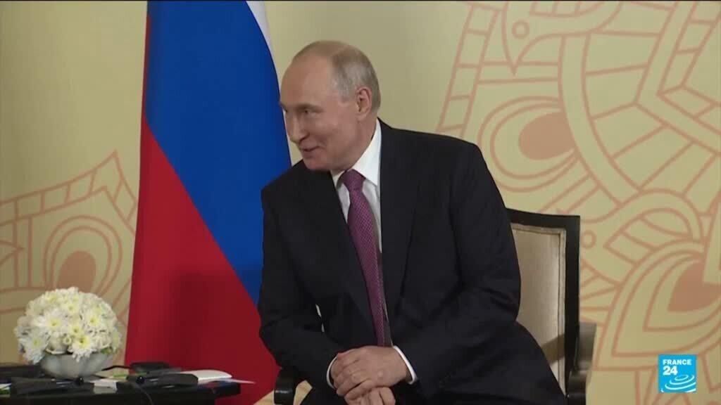 Video thumbnail for Russia's Putin arrives in India as BRICS leaders begin talks