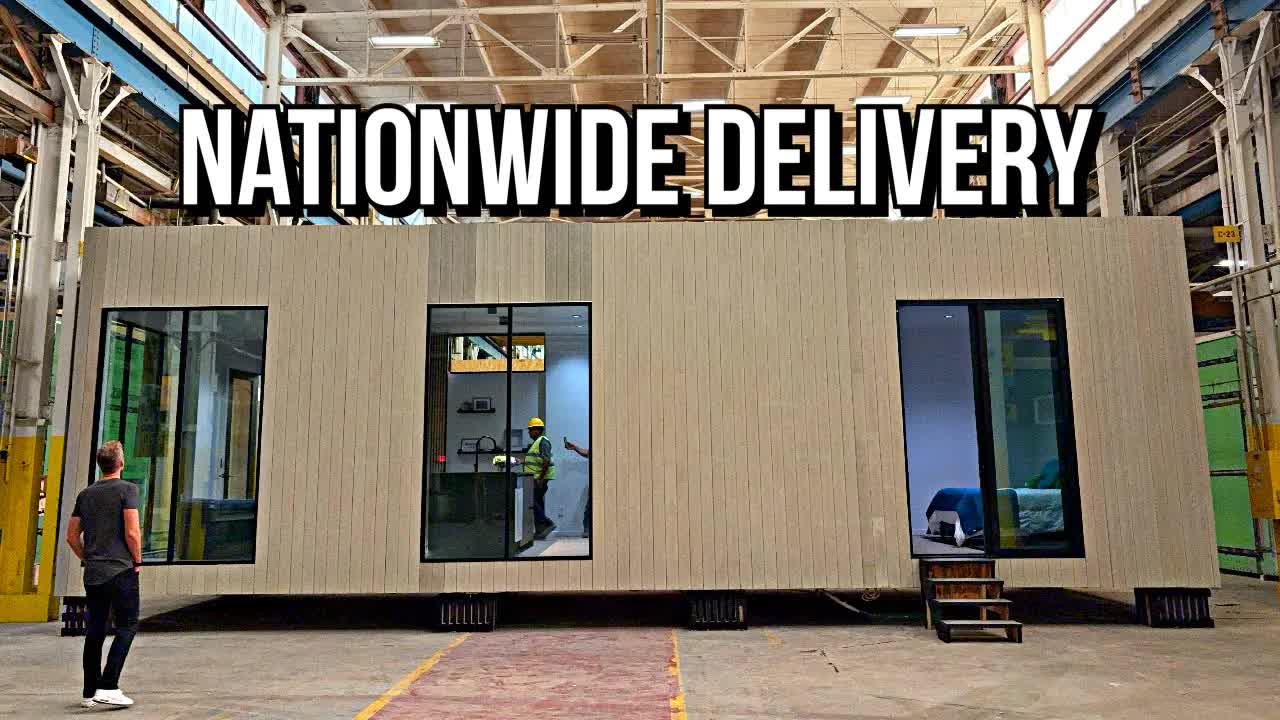 'Video thumbnail for kerry tarnow: inside a texas prefab home factory: touring aura prefab dwellings!'