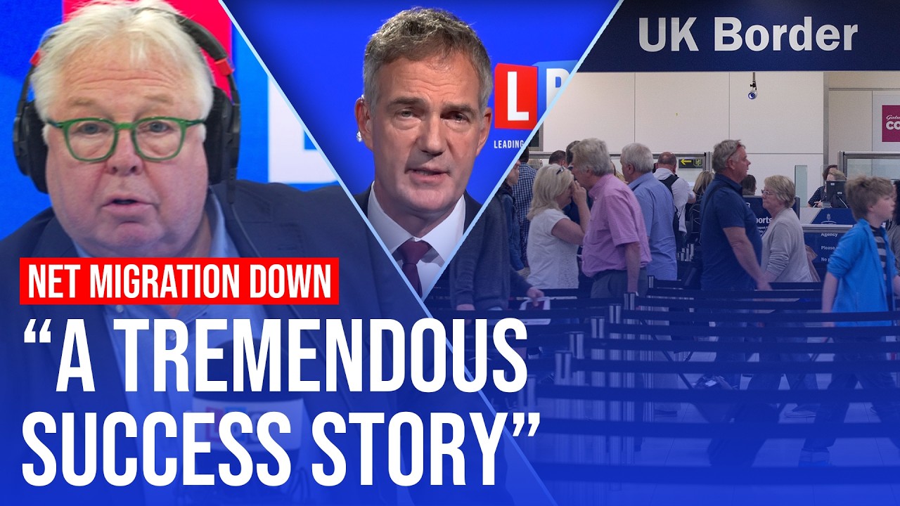 Video thumbnail for Net migration falls to lowest level since 2021 | LBC guests and callers