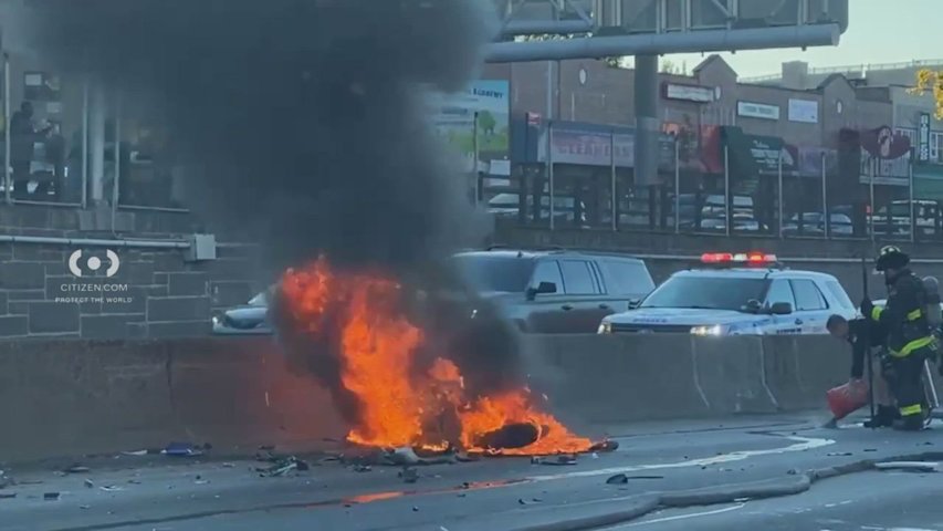 Video thumbnail for Motorcyclist killed in fiery Cross Bronx Expressway hit-and-run