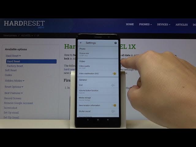 Video thumbnail for ALCATEL 1X and Camera Settings – Enable Image Stabilization
