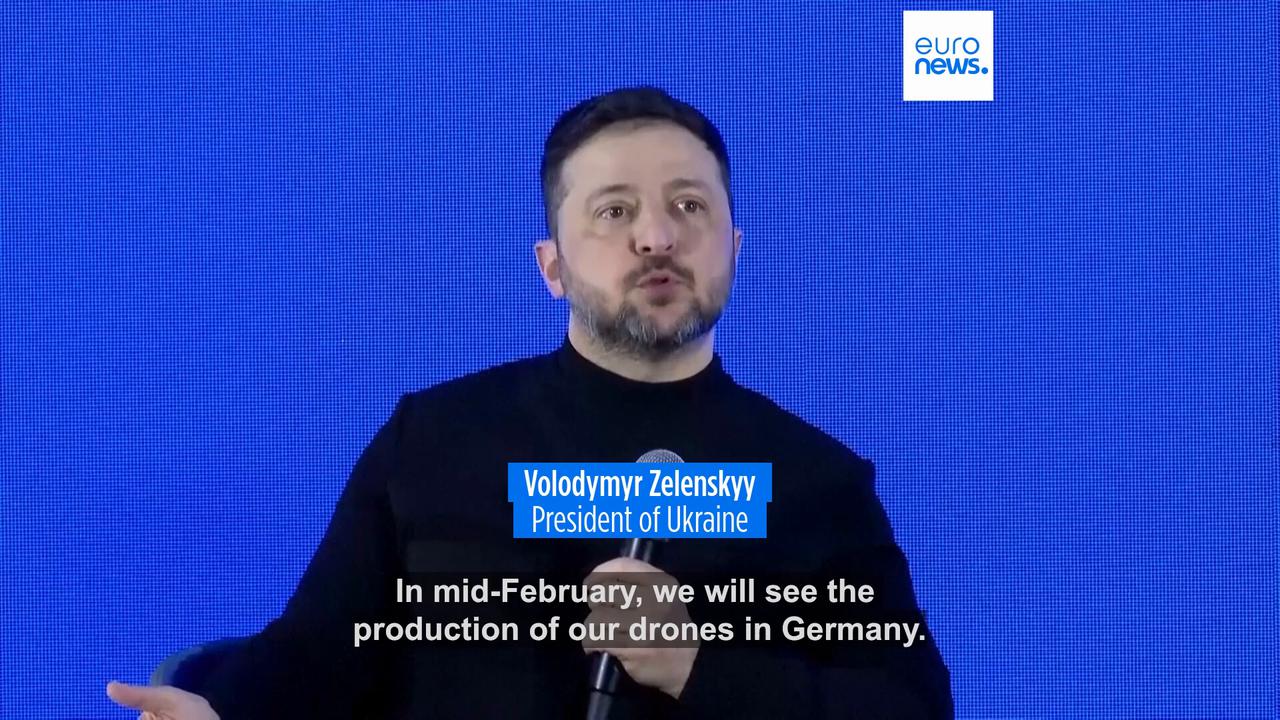 Video thumbnail for Ukraine to open battlefield-tested arms export centres across Europe, Zelenskyy says