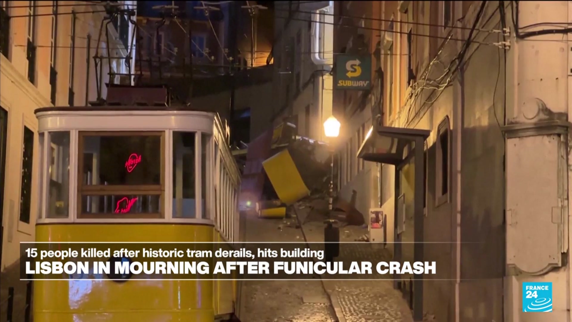 'Video thumbnail for Lisbon 'in shock' after deadly funicular crash'