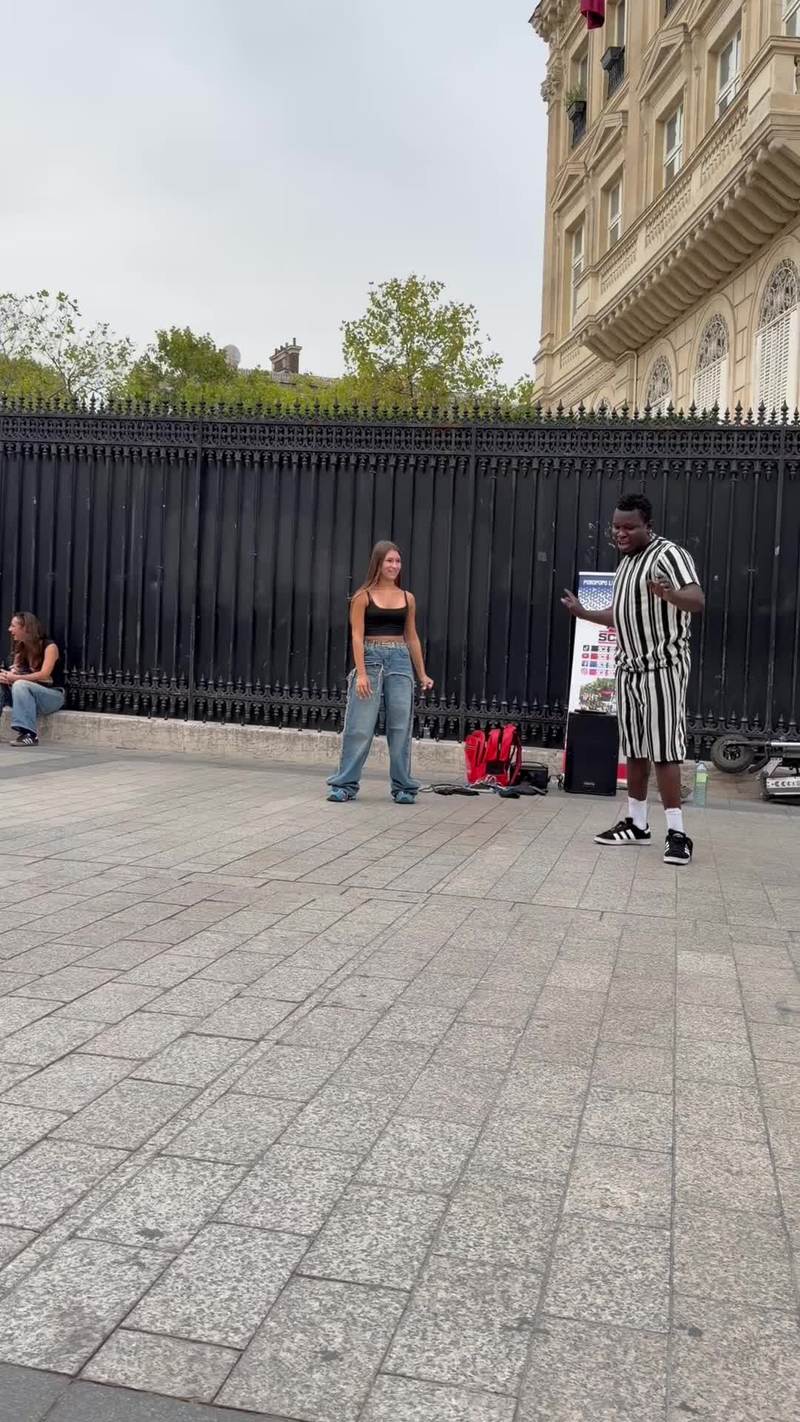 Video thumbnail for Street Dancer Gets Surprised by Talented Passerby Performance