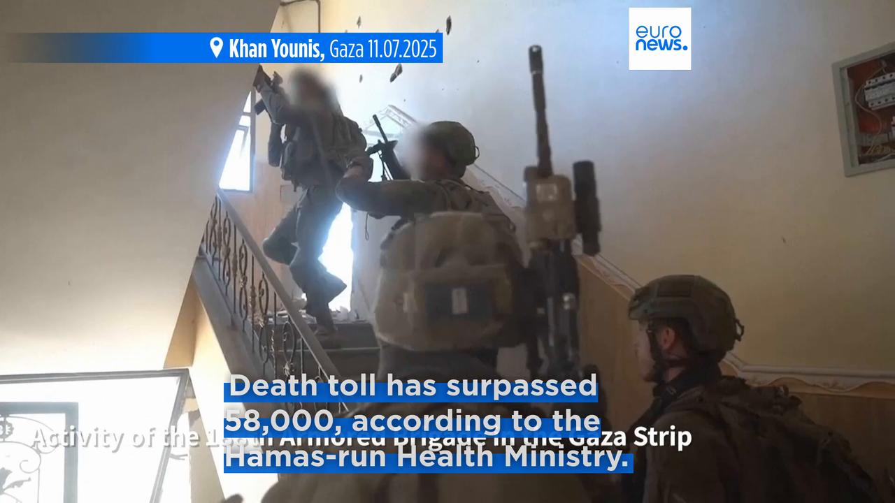 'Video thumbnail for Dozens killed in Gaza, including children, as ceasefire talks between Israel and Hamas flounder'