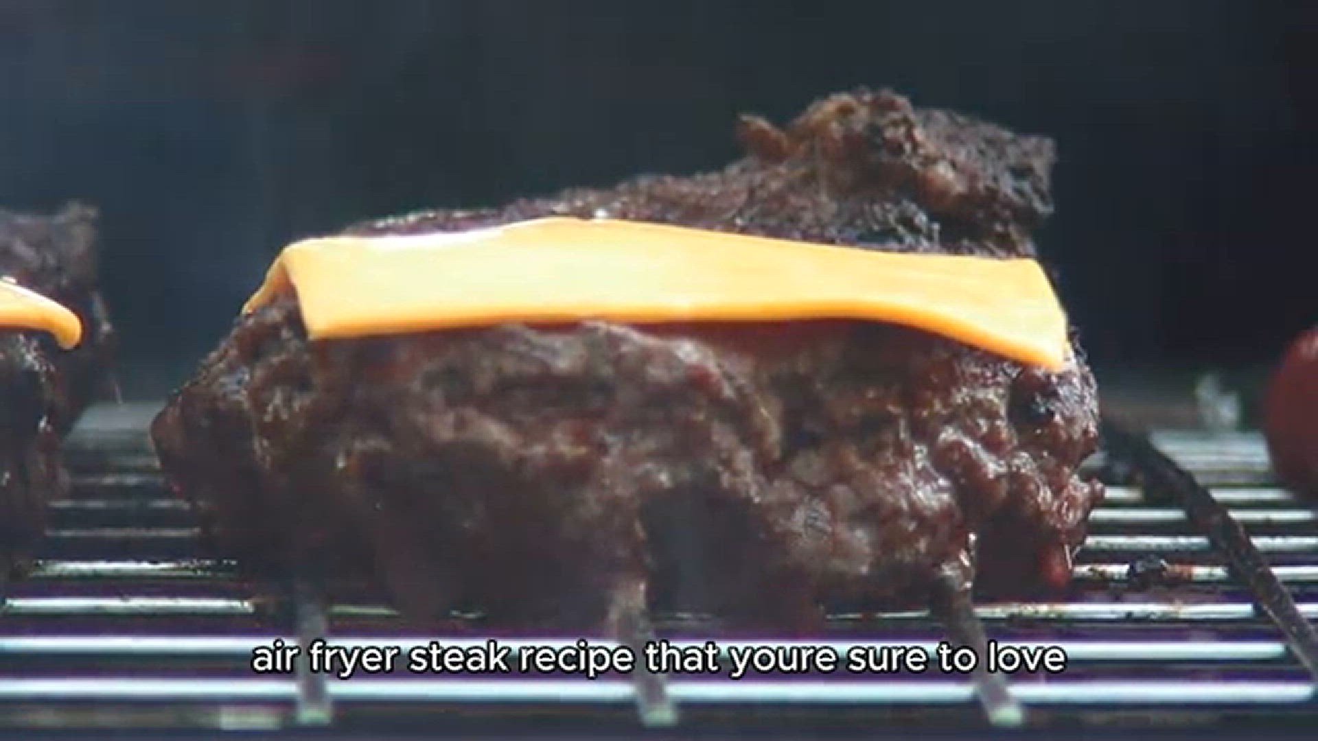 'Video thumbnail for air fryer steak recipe'