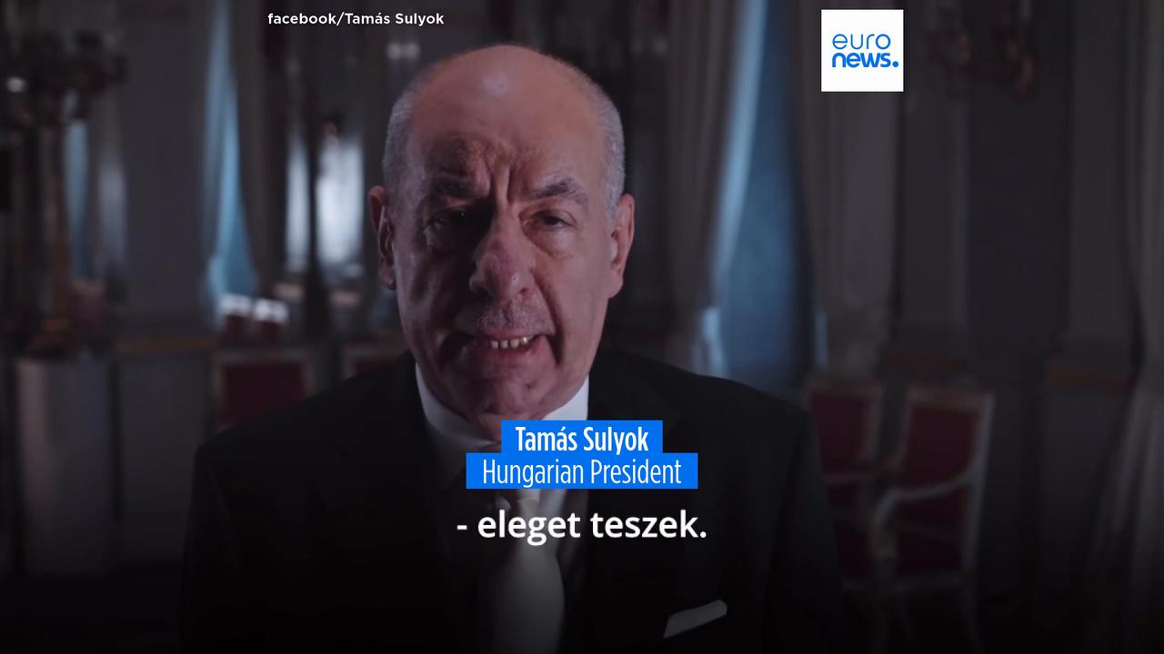Video thumbnail for Hungarian president Tamás Sulyok signs constitutional amendment ending his own mandate