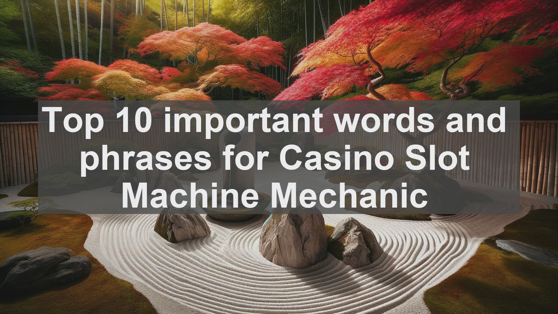 'Video thumbnail for Top 10 important words and phrases for Casino Slot Machine Mechanic'