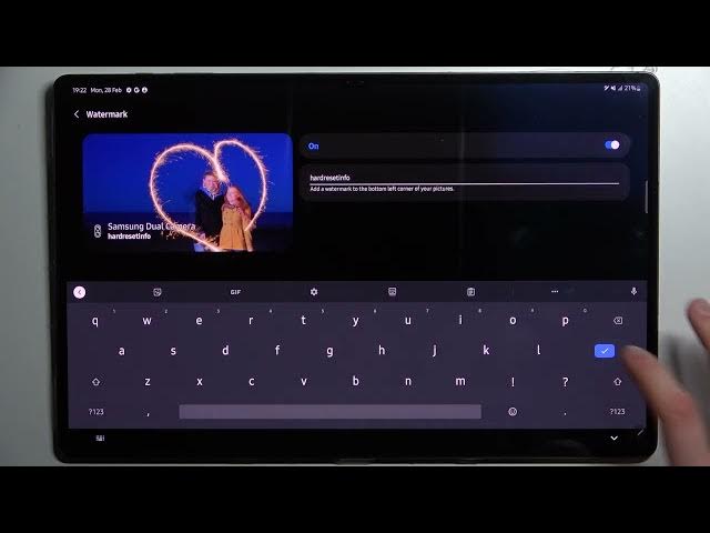Video thumbnail for How to Custom Watermark in SAMSUNG Galaxy Tab S8 Ultra – Customize Watermark Option