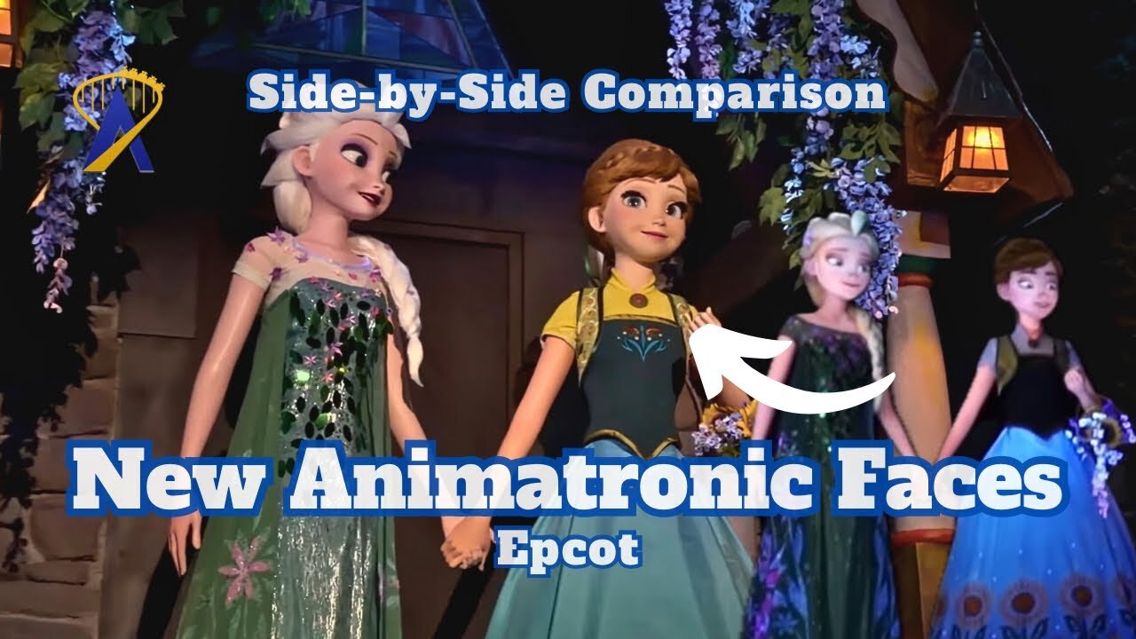 Video thumbnail for Frozen Animatronics With Updated Faces Side by Side Comparison - Epcot