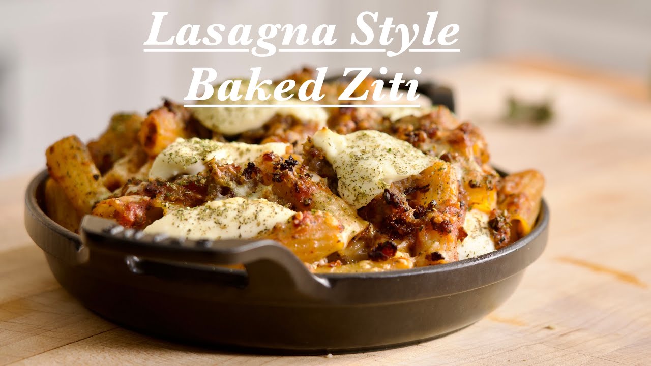 Video thumbnail for Lasagna Style Baked Ziti