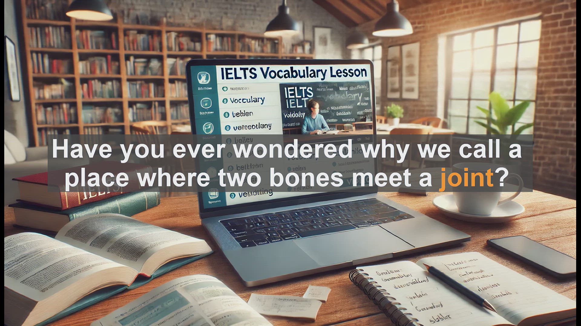 'Video thumbnail for 2500 Must Know IELTS 6.5 Vocabulary - Understanding the Word 'Joint': Meanings and Uses for IELTS Success'