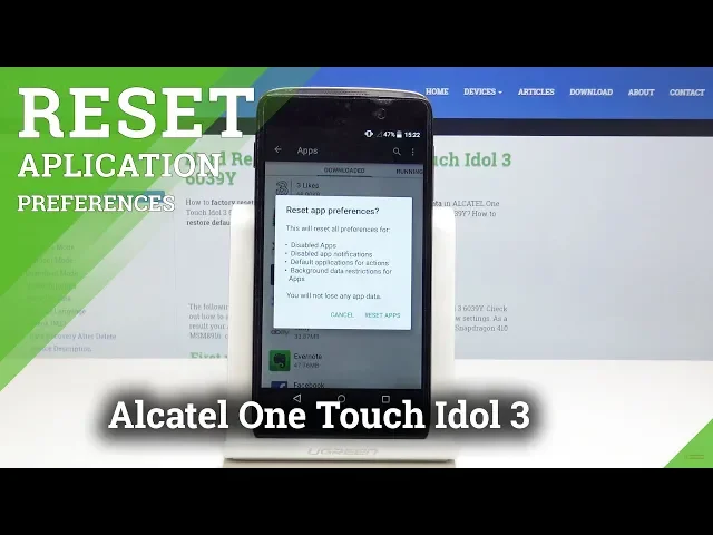 Video thumbnail for Alcatel One Touch Idol 3 Reset App Preferences