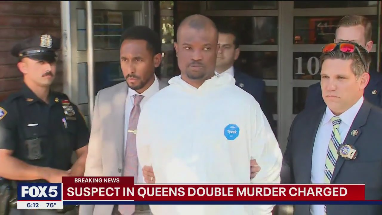 'Video thumbnail for Suspect in Queens double murder charged'