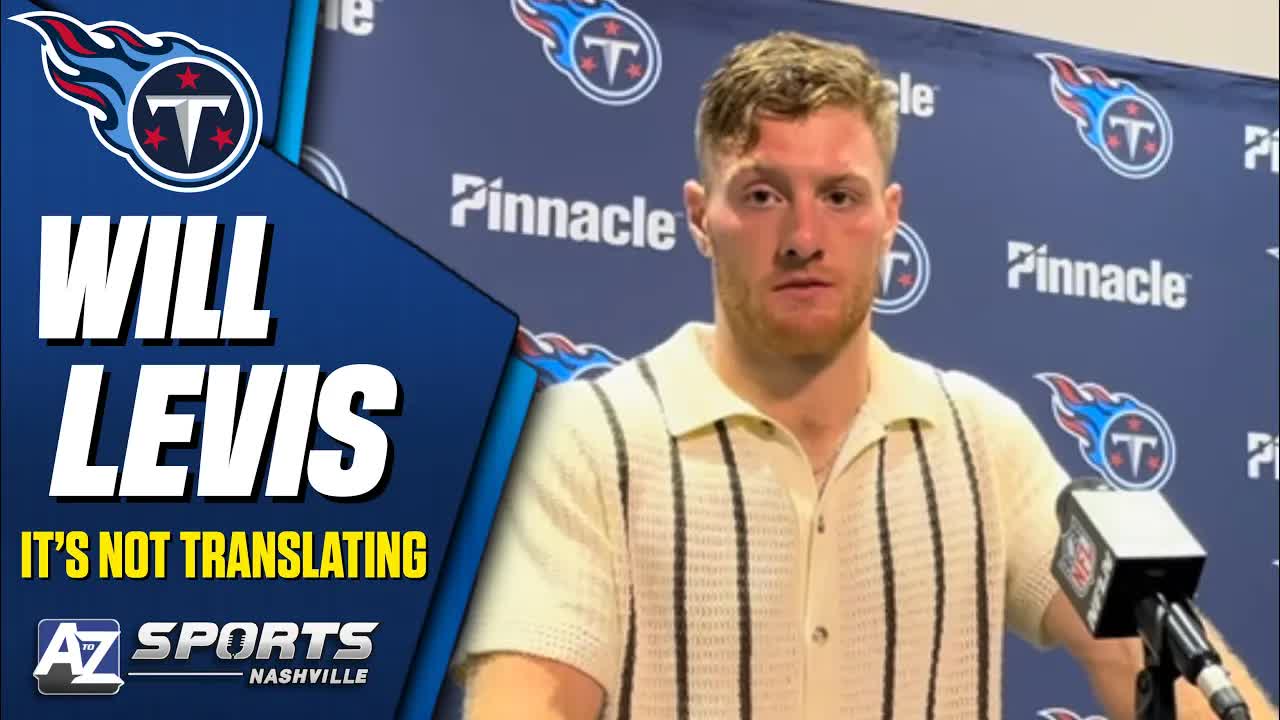 Video thumbnail for Titans QB Will Levis talks about the disconnect between practice & the game