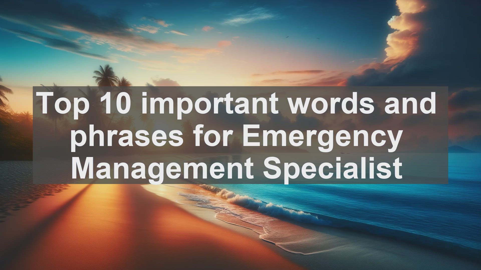 'Video thumbnail for Top 10 important words and phrases for Emergency Management Specialist'