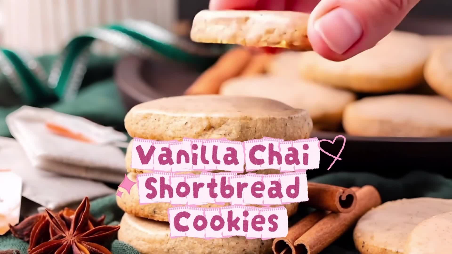 Video thumbnail for Vanilla Chai Shortbread Cookies