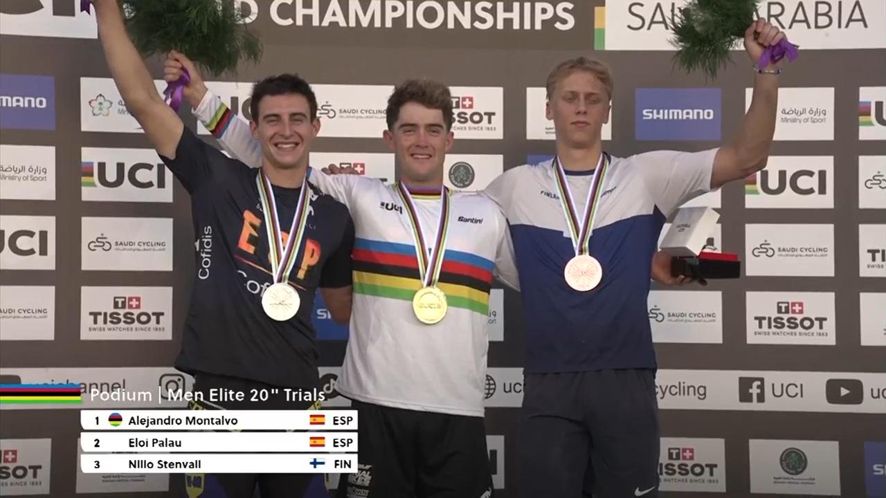'Video thumbnail for Montalvo and Riera retain UCI Trials title in Riyadh, Charlie Rolls claims Elite 26'' crown'