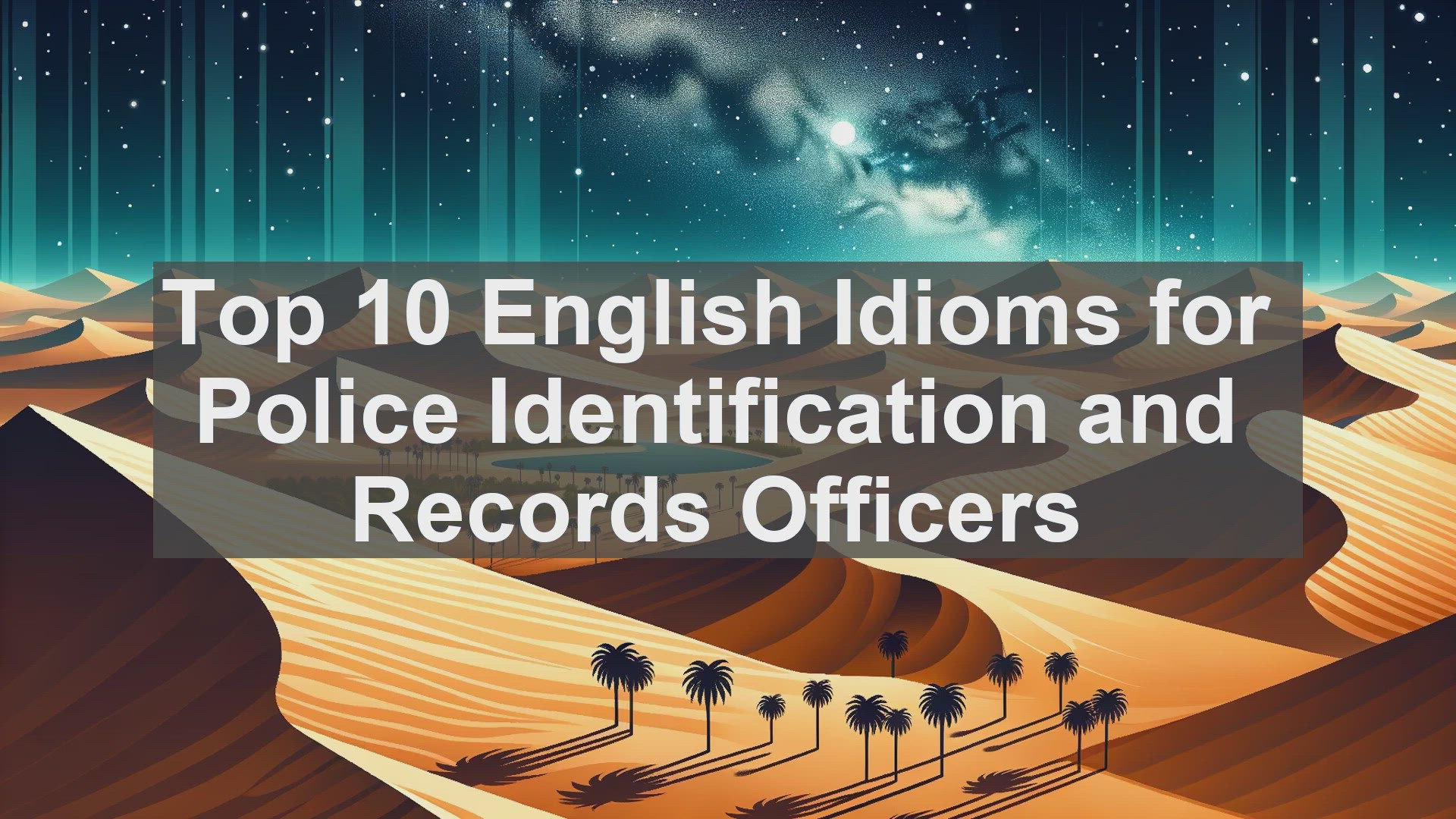'Video thumbnail for Top 10 English Idioms for Police Identification and Records Officers'