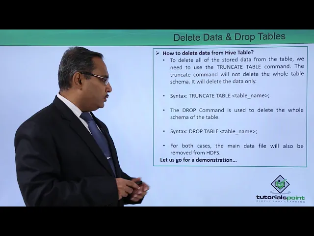 Video thumbnail for Delete Data & Drop Hive Tables