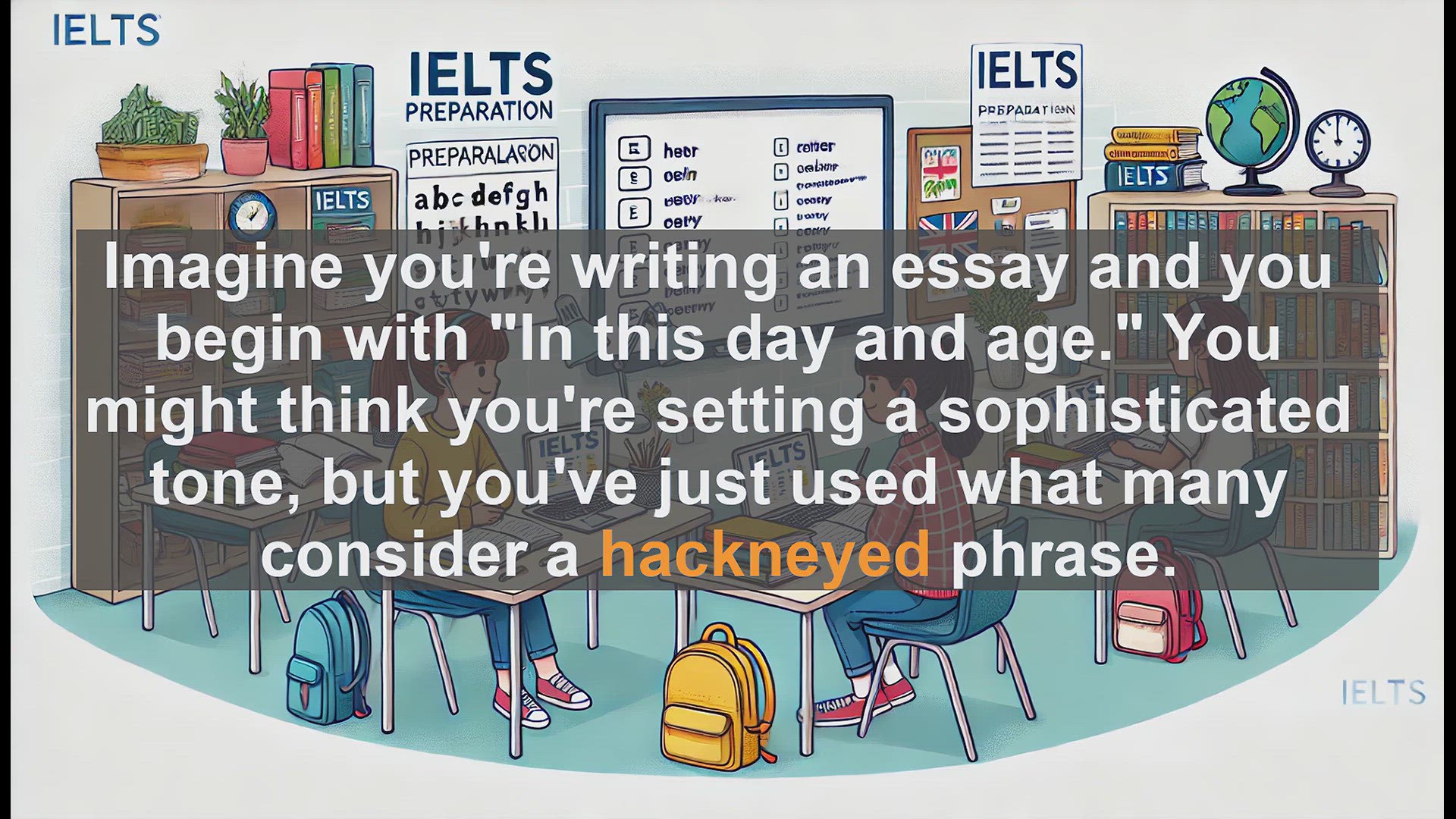 'Video thumbnail for 2000 Must Know IELTS 9.0 Vocabulary - Avoid 'Hackneyed' Language for IELTS Success'
