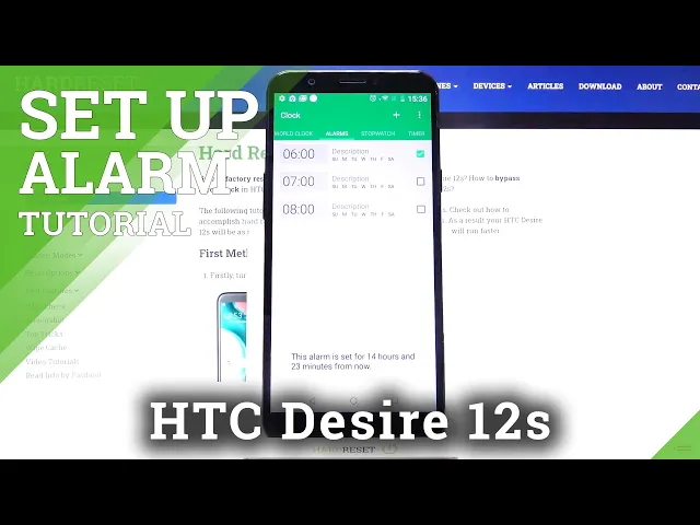 Video thumbnail for How to Set Up Alarm Clock in HTC Desire 12s – Mange Alarm Clock Options