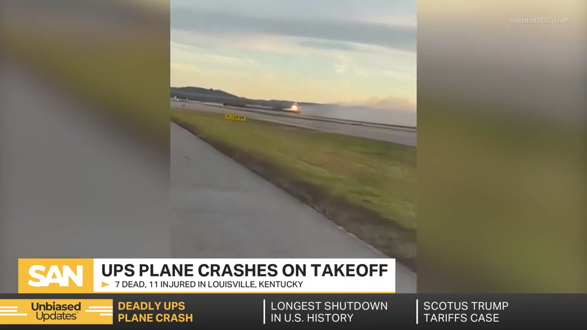 'Video thumbnail for 11 killed, 7 injured in UPS plane crash '