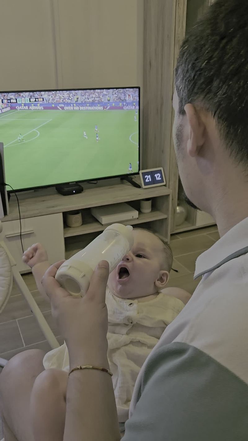 Video thumbnail for Baby Versus World Cup in a Hilarious Bottle Feeding Fail
