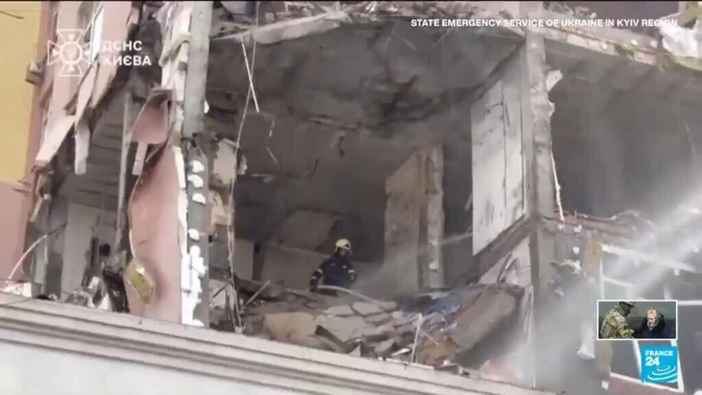 Video thumbnail for Russian drones, missiles pound Ukraine ahead of Zelensky's US visit