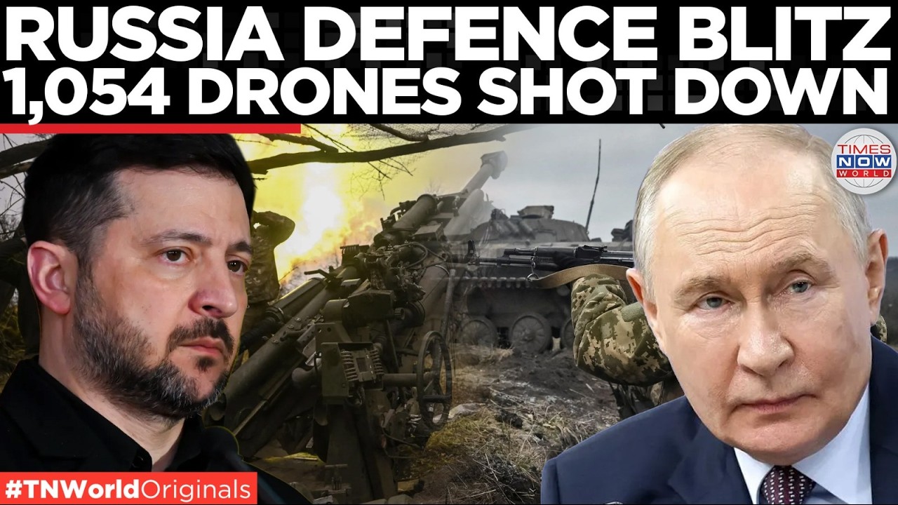 Video thumbnail for RUSSIA UNLEASHES FIRE 164 Targets Hit As 1,054 Drones Intercepted In Massive Strike Wave