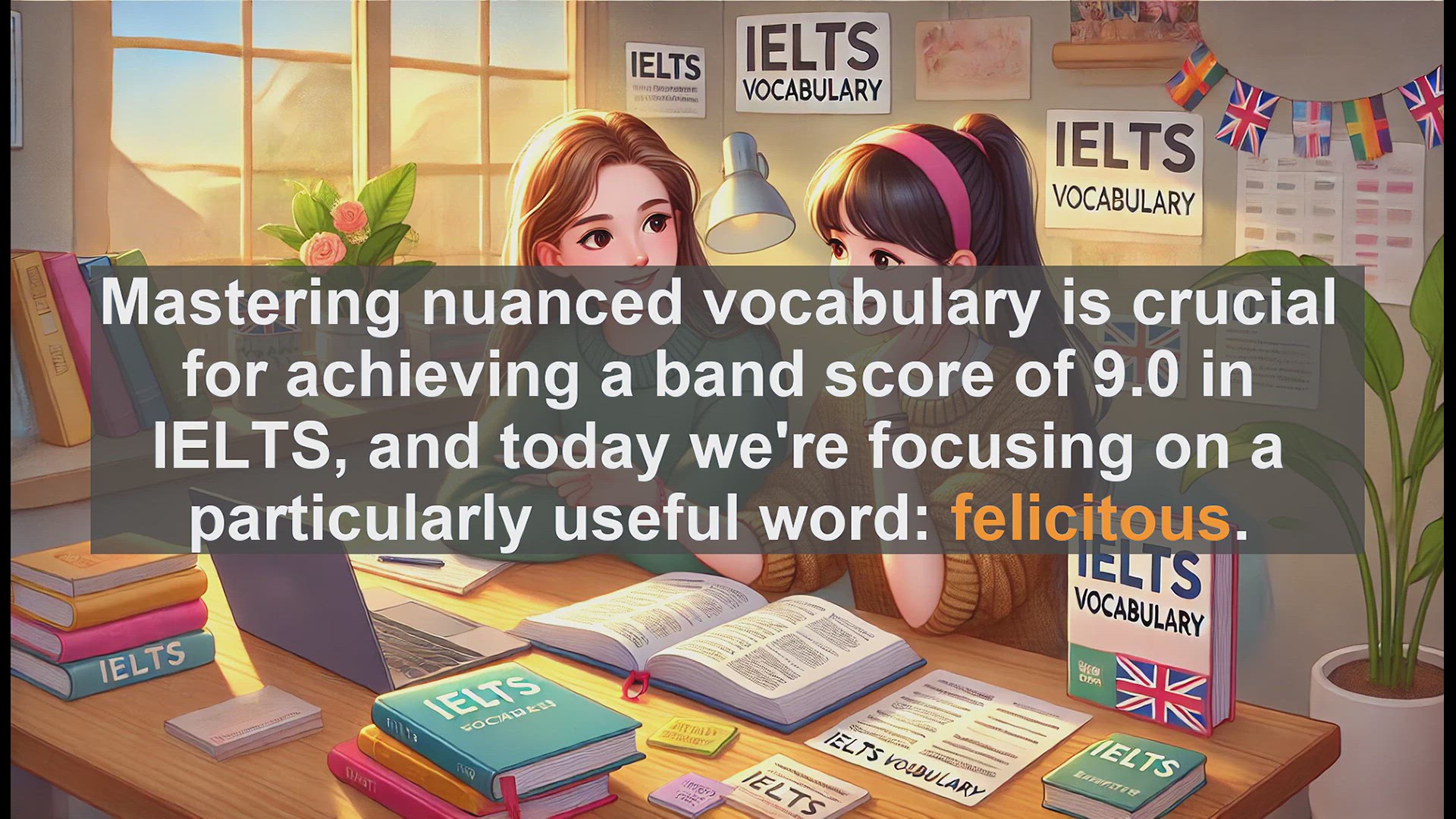 'Video thumbnail for 2000 Must Know IELTS 9.0 Vocabulary - IELTS Vocabulary: Understanding and Using 'Felicitous''