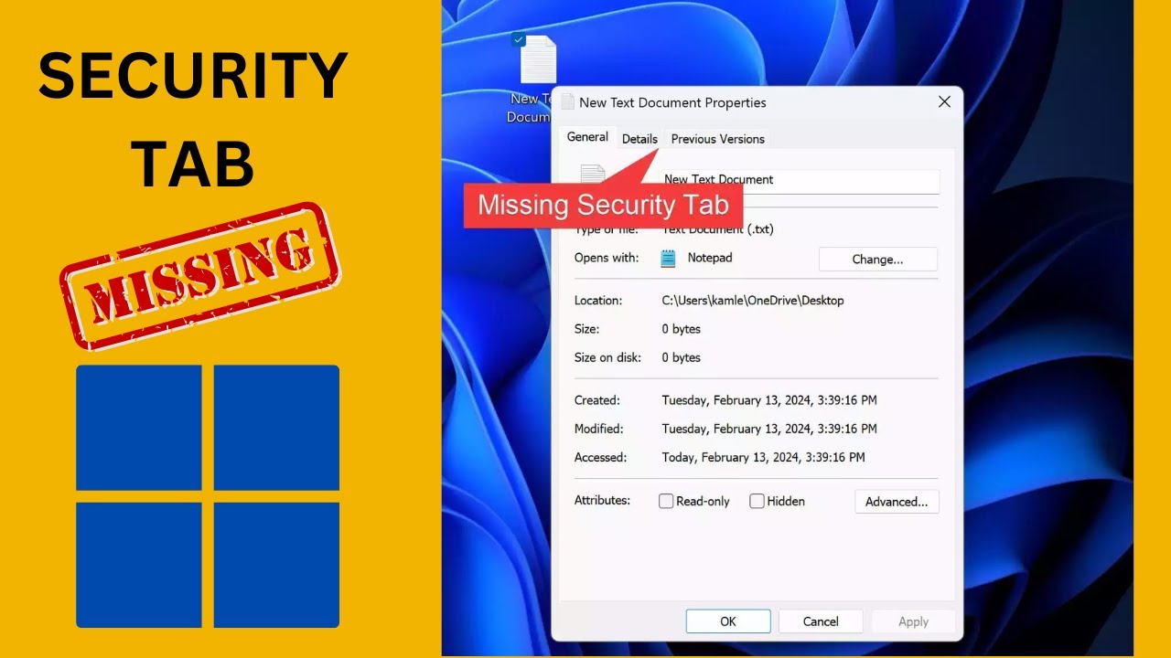'Video thumbnail for Fix: Security Tab is Missing on Windows 11 File Properties | GearUpWindows Tutorial'