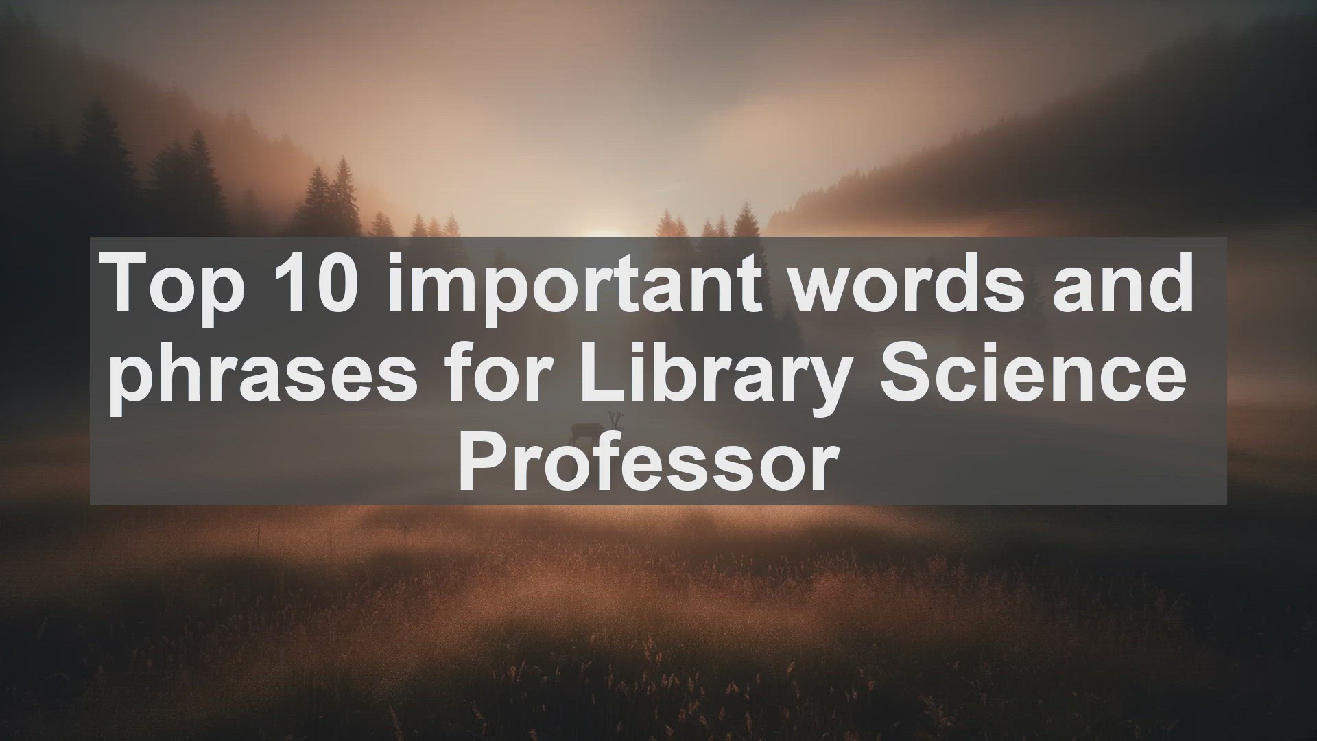 'Video thumbnail for Top 10 important words and phrases for Library Science Professor'