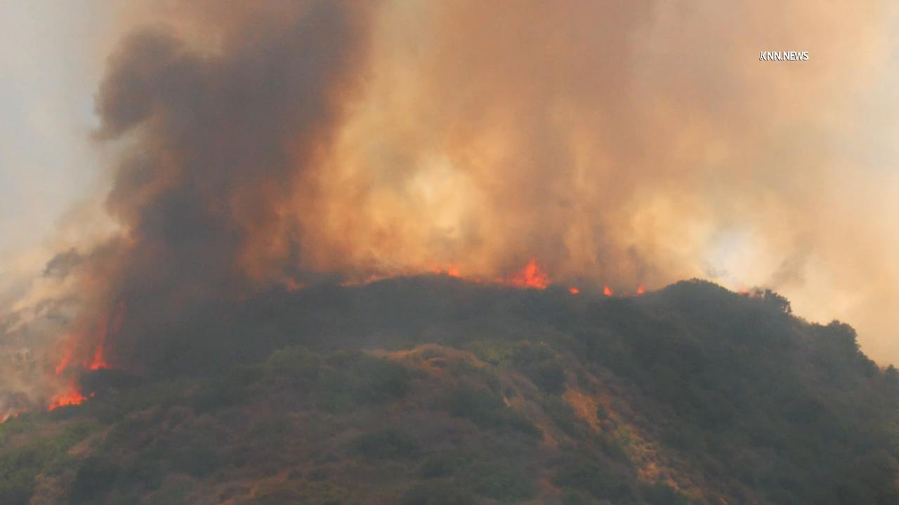 Video thumbnail for US, Los Angeles: Piru Grande Fire Burns Near Los Angeles-Ventura County Border Part 1.