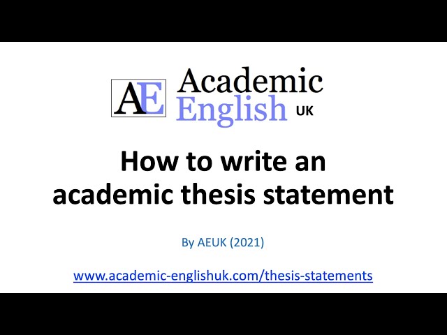 Video thumbnail for How to write a thesis statement - Academic English