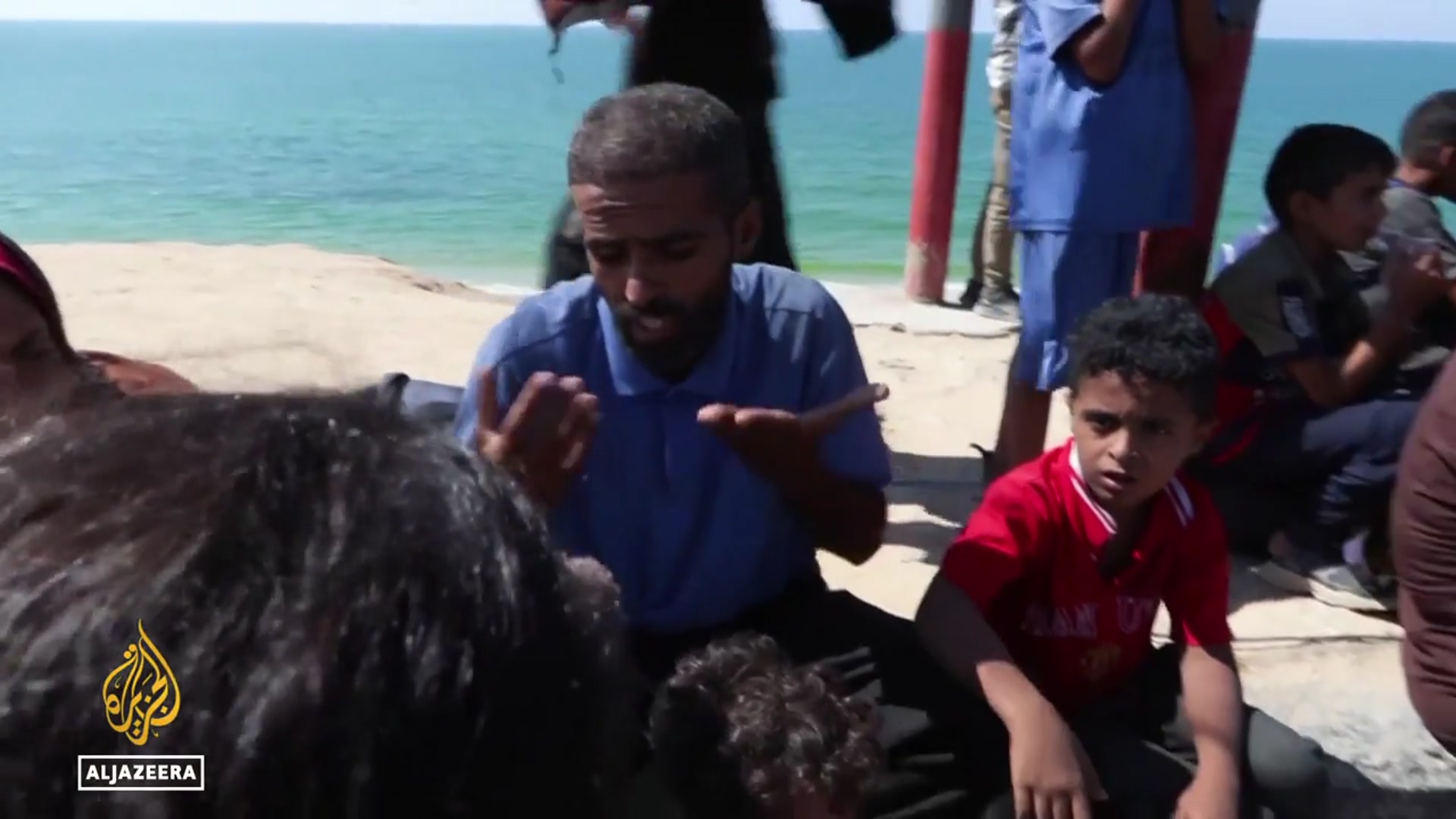 'Video thumbnail for Palestinians flee Israeli bombing of Gaza City to ‘unknown’ in al-Mawasi'