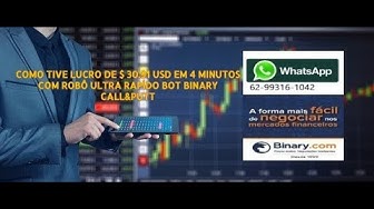 Video thumbnail for 💰💲 COMO TIVE LUCROS DE $ 30. 91 USD EM 4 MINUTOS COM ROBÔ ULTRA RAPÍDO BOT BINARY CALL&PUTT